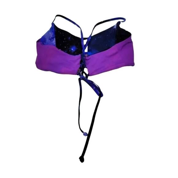 Hot Topic Reversible Galaxy and Purple Swim Bikini Top Size S/M - Picture 10 of 11